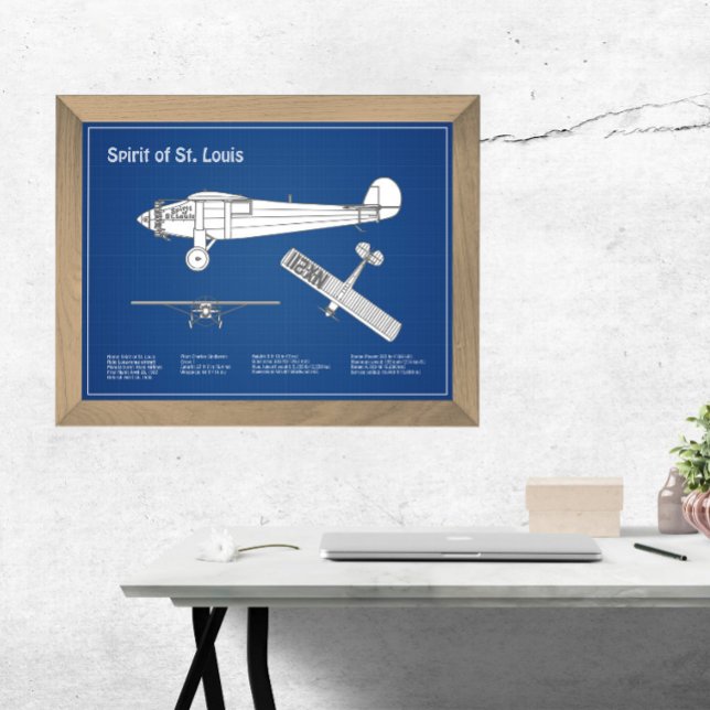 Spirit of St. Louis - Airplane Blueprint Plans ABD Photo Print (Creator Uploaded)