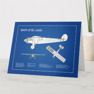 Spirit of St. Louis - Airplane Blueprint Plans ABD Thank You Card