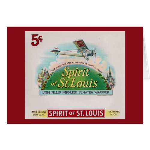 Spirit of St Louis Vintage Cigar Label Retro