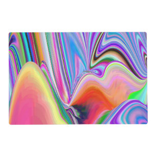 Spirit of Summer Breeze , Abstract 3D Rainbowart Placemat