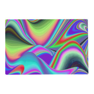 Spirit of Summer Breeze , Abstract 3D Rainbowart Placemat