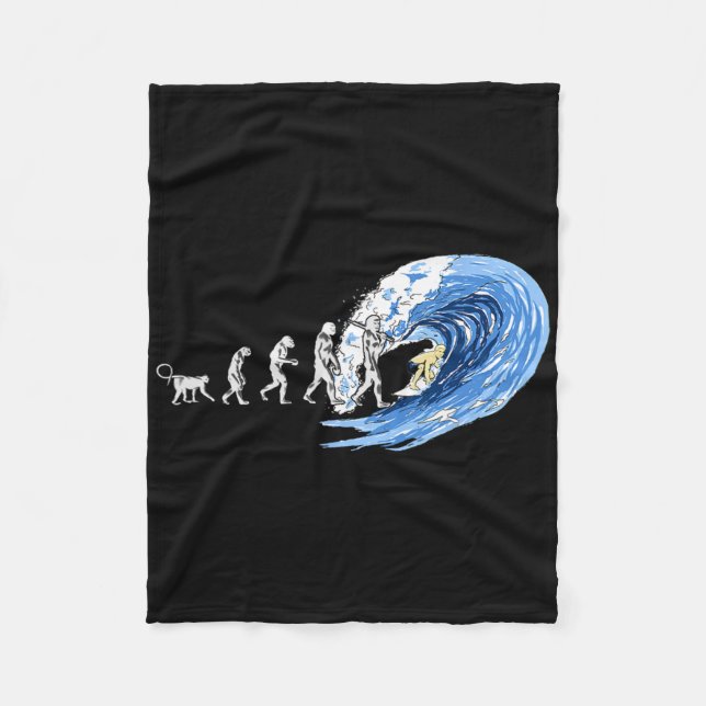 Spirit Of Surfing Evolution Of Man  Fleece Blanket (Front)