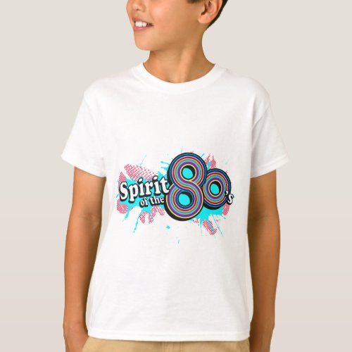 Spirit of the 80s kids aqua blue logo t_shirt