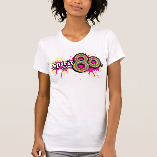 Spirit of the 80s ladies multi_pink logo tee