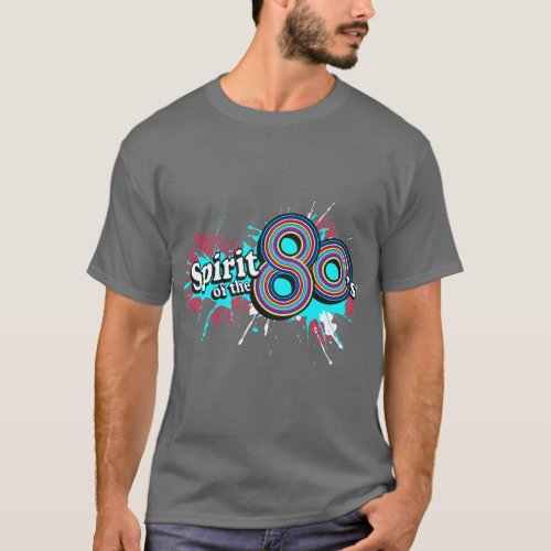 Spirit of the 80s mens multi_blues logo t grey T_Shirt