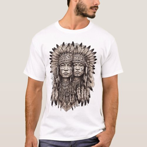 Spirit of the Ancients Native American Tattoo Art T_Shirt
