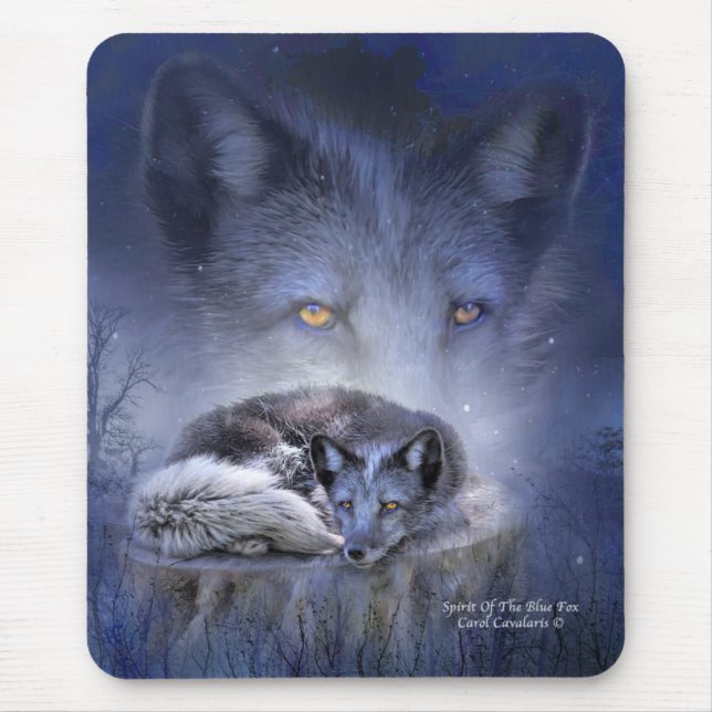Spirit Of The Blue Fox Art Mousepad (Front)