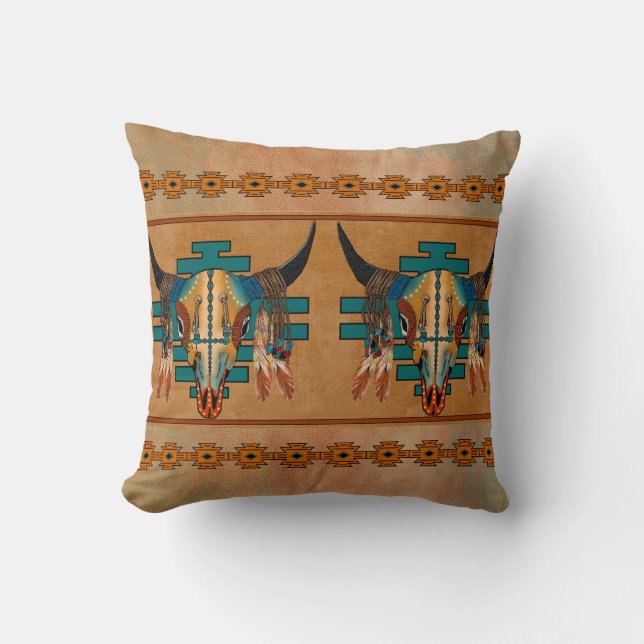 Spirit of the Buffalo Throw Pillow (Front)