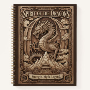 Spirit of the Dragons Mythic Wood Carved Journal