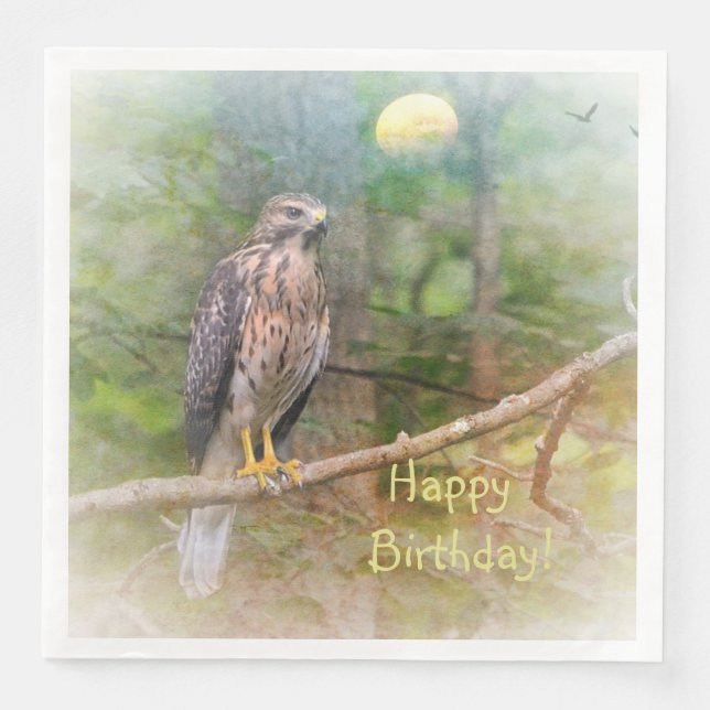 Spirit of the Hawk Birthday Paper Dinner Napkins (Front)
