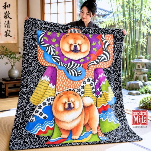 SPIRIT OF THE KIMONO • Chow Fleece Blanket