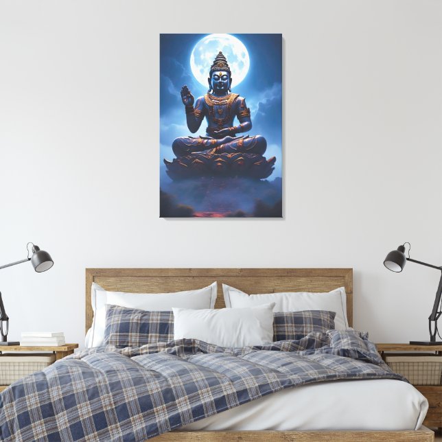 Spirit of the Moon over Nusantara Canvas Print (Insitu(Bedroom))