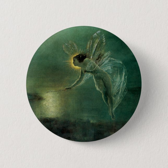 Spirit of the Night by Grimshaw, Victorian Fairy Button (Front)