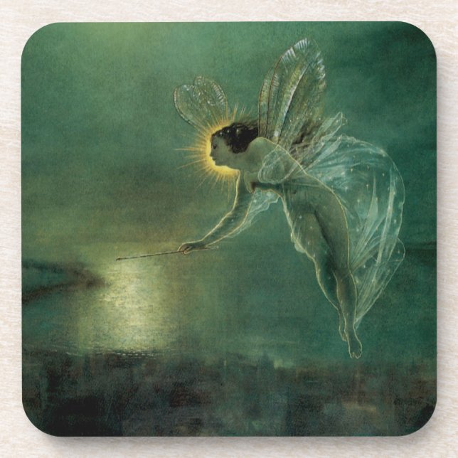 Spirit of the Night by Grimshaw, Victorian Fairy Drink Coaster (Front)