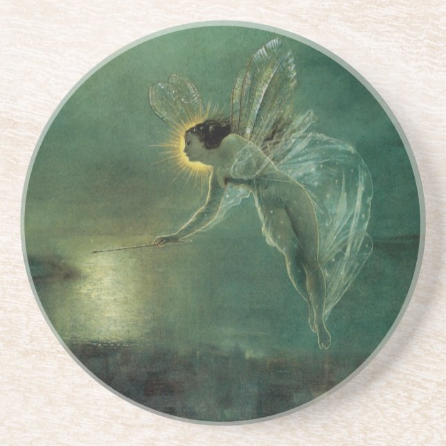 Spirit of the Night by Grimshaw, Victorian Fairy Sandstone Coaster (Front)