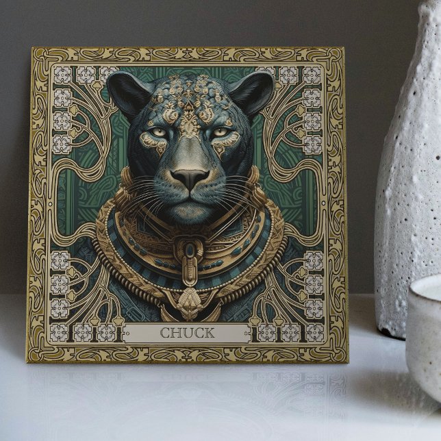 Spirit of the Panther Personalized Tribal Ceramic Tile (Creator Uploaded)