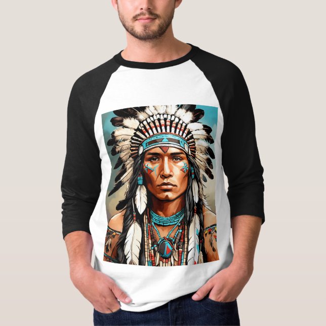 Spirit of the Plains: Native American Indian  T-Shirt (Front)
