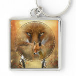 Spirit Of The Red Fox Art Keychain