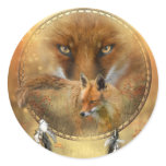 Spirit Of The Red Fox Art Sticker