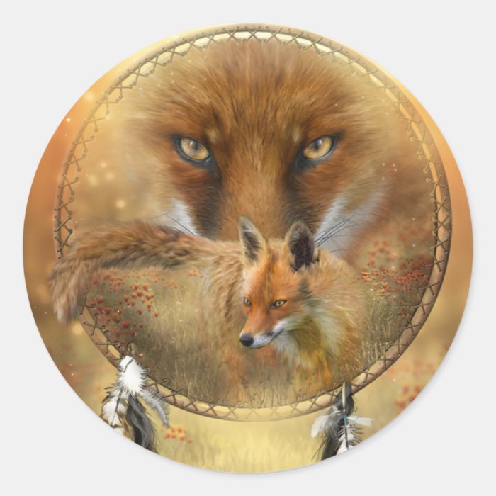 Spirit Of The Red Fox Art Sticker