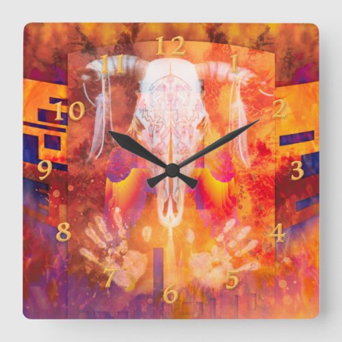 SPIRIT OF THE SOUTHWEST SQUARE WALL CLOCK