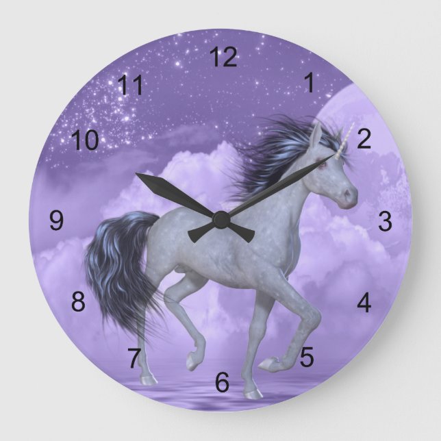 Spirit Of The Unicorn #4 Large Clock (Front)