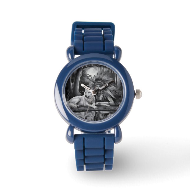Spirit of the Wild: Indian Woman and Wolf Watch (Front)