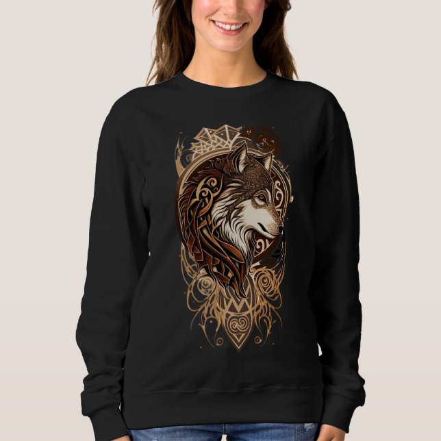Spirit of the Wolf The Watcher Alpha Soul Wolf of  Sweatshirt (Front)