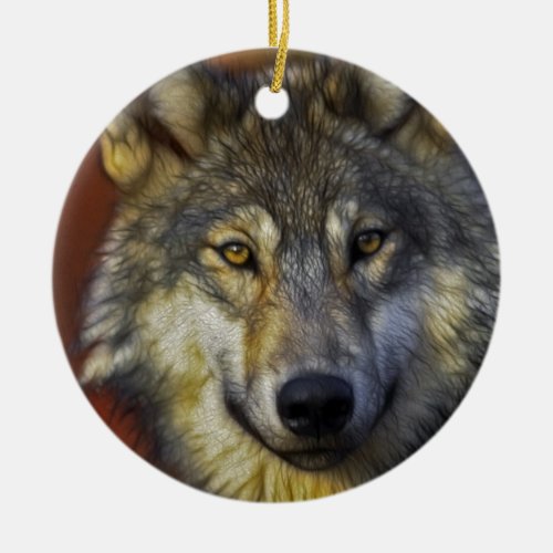 Spirit of the Wolf _ Therian wolf photo gifts Ceramic Ornament