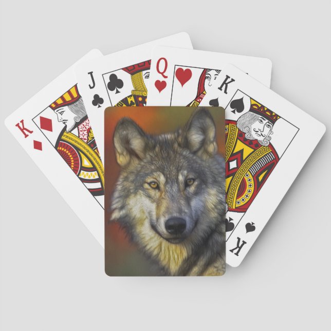 Spirit of the Wolf - Therian wolf photo gifts Poker Cards (Back)