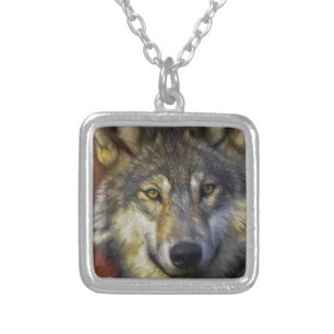 Spirit of the Wolf - Therian wolf photo gifts Silver Plated Necklace