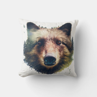 Spirit of the wolf throw pillow