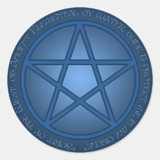 Spirit of Water Pentacle Classic Round Sticker