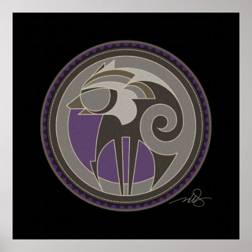 Spirit Of Wolf Poster black background