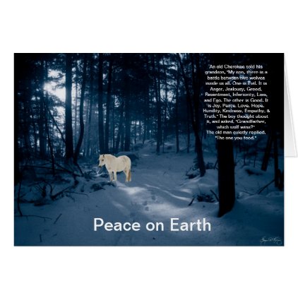 Spirit Pony in a Blue Wood Peace Card