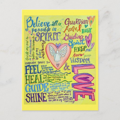 Spirit Prayer Inspirational Guidance Art Postcards