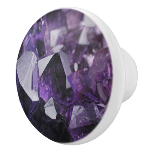 spirit quartz healing holistic purple amethyst ceramic knob