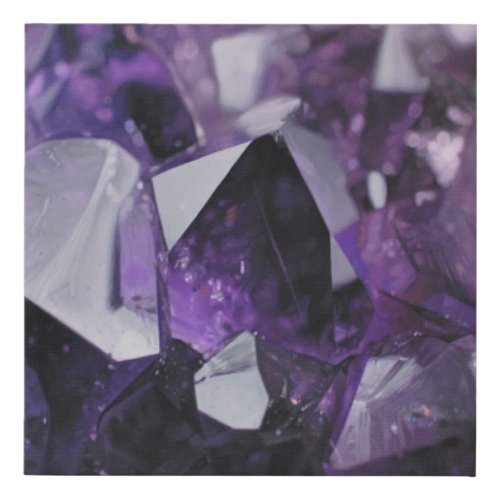 spirit quartz healing holistic purple amethyst faux canvas print