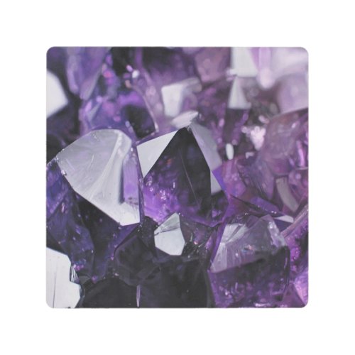 spirit quartz healing holistic purple amethyst metal print