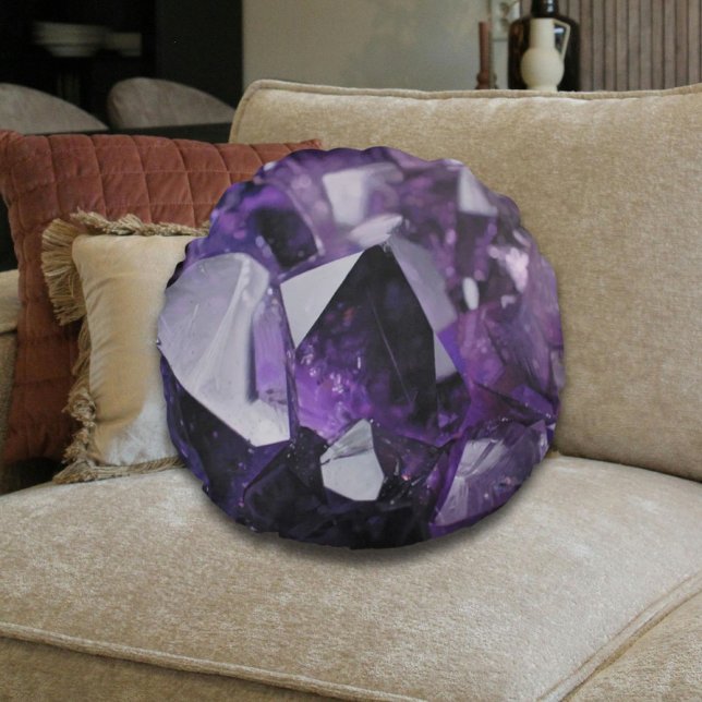 spirit quartz healing holistic purple amethyst round pillow (spirit quartz healing holistic purple amethyst round pillow)