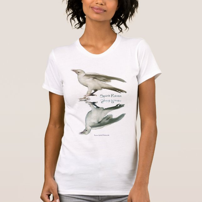 "SPIRIT RAVEN II" Rare White Raven Wildlife Shirt (Front)