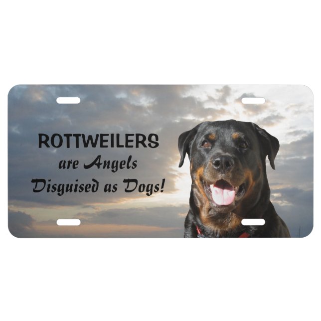 Spirit Rottweiler Angels License Plate (Front)