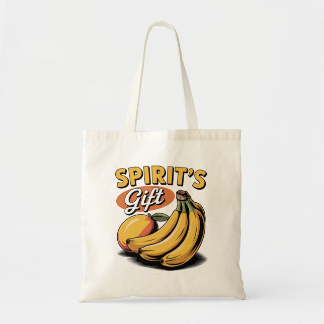 Spirit’s Gift Banana Mango Retro Faith Tee Tote Bag (Front)