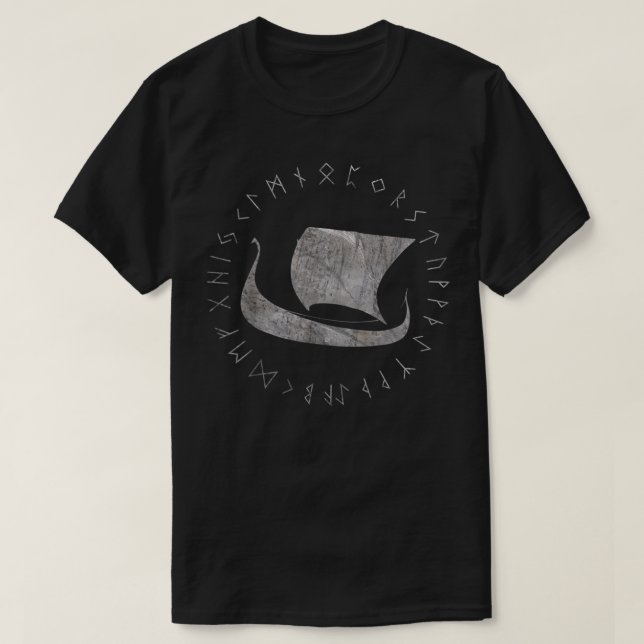 Spirit Ship Sailing Viking Nordic Sign Rune Symbol T-Shirt (Design Front)