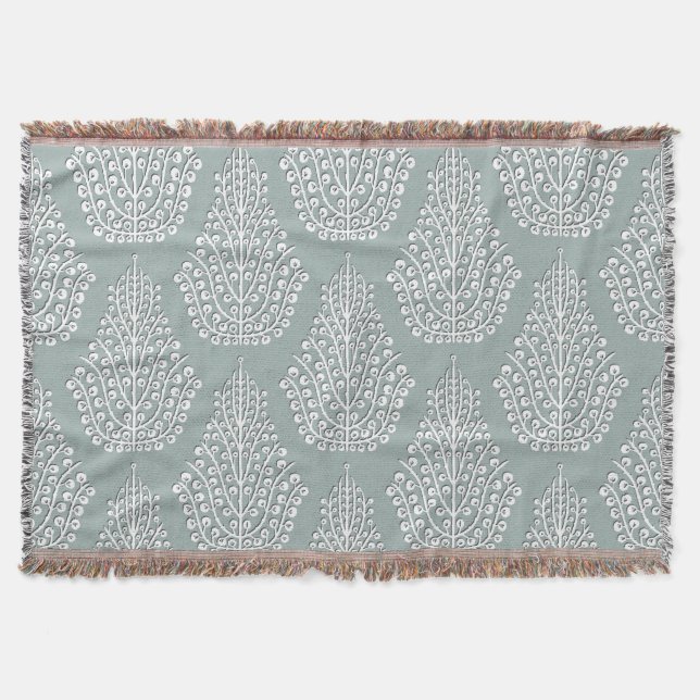 SPIRIT silver white Throw Blanket (Front)