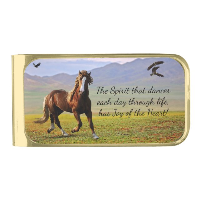 Spirit That Dances Gold Finish Money Clip (Front)