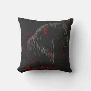 Spirit Unbroken Horse Typography Art Throw Pillow