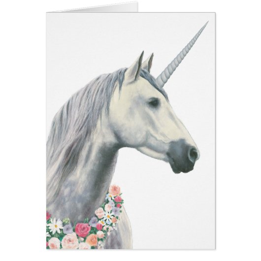 Spirit Unicorn with Flowers Around Neck (Front)
