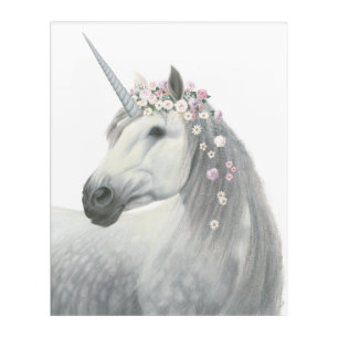 Spirit Unicorn with Flowers in Mane Acrylic Print