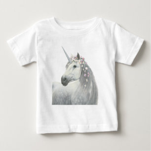 Spirit Unicorn with Flowers in Mane Baby T-Shirt